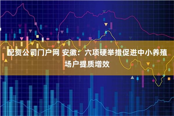 配资公司门户网 安徽：六项硬举措促进中小养殖场户提质增效